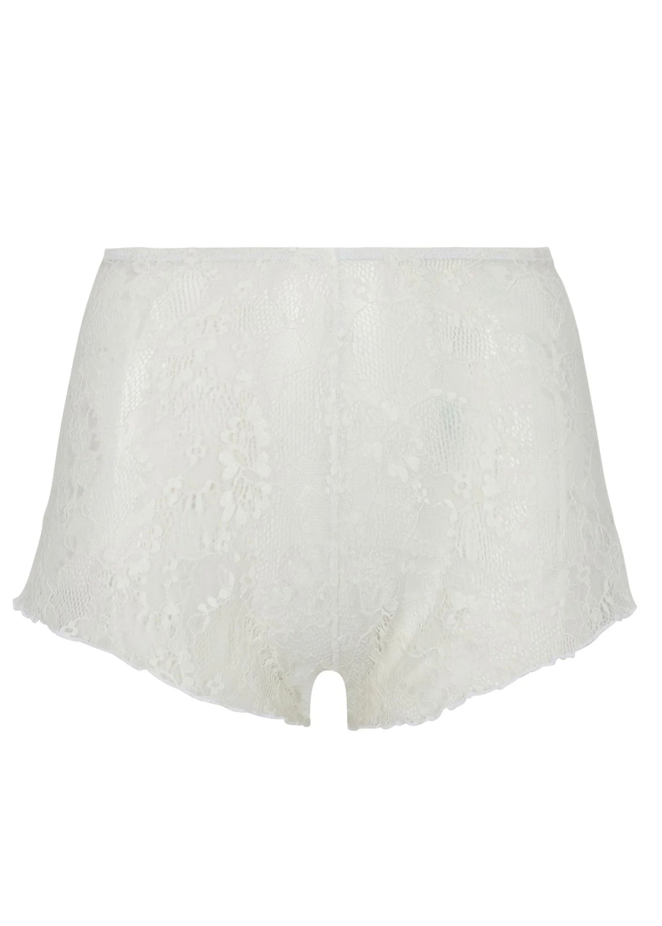 Bisou Short in Ivory, lace mini shorts designed with a babydoll fit and classic waistband for a flirty look