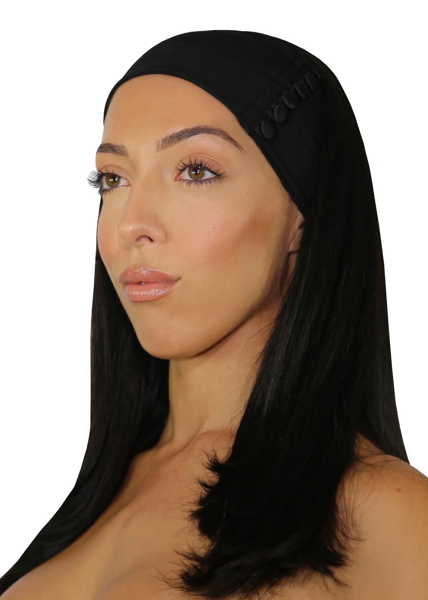 Modern Penelope headband in black, a finishing touch for a sophisticated and chic style.