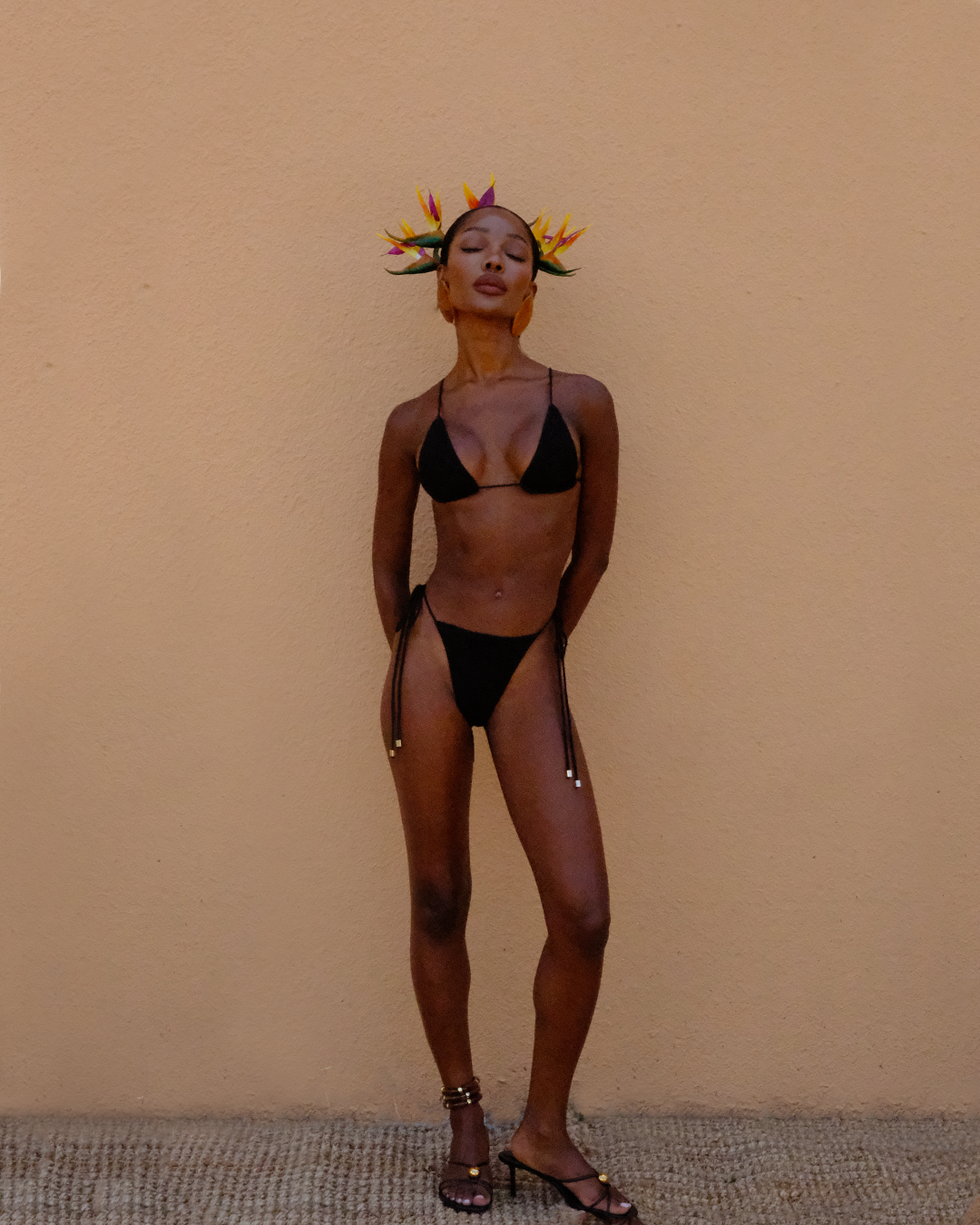 Sol Triangle Bikini Top | Noir Crochet