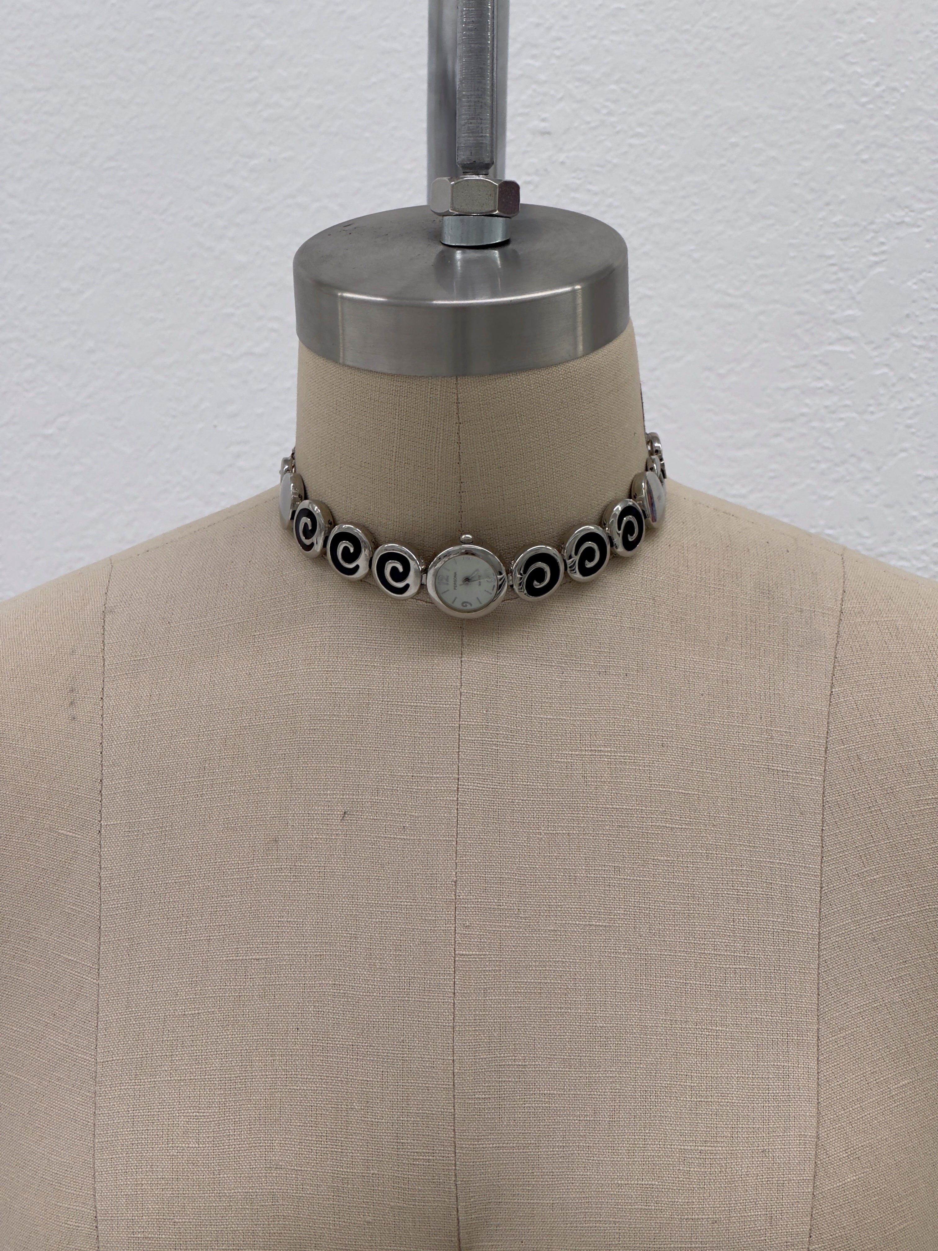 ANTIQUE SILVER SWIRL WATCH | REWORK NECKLACE