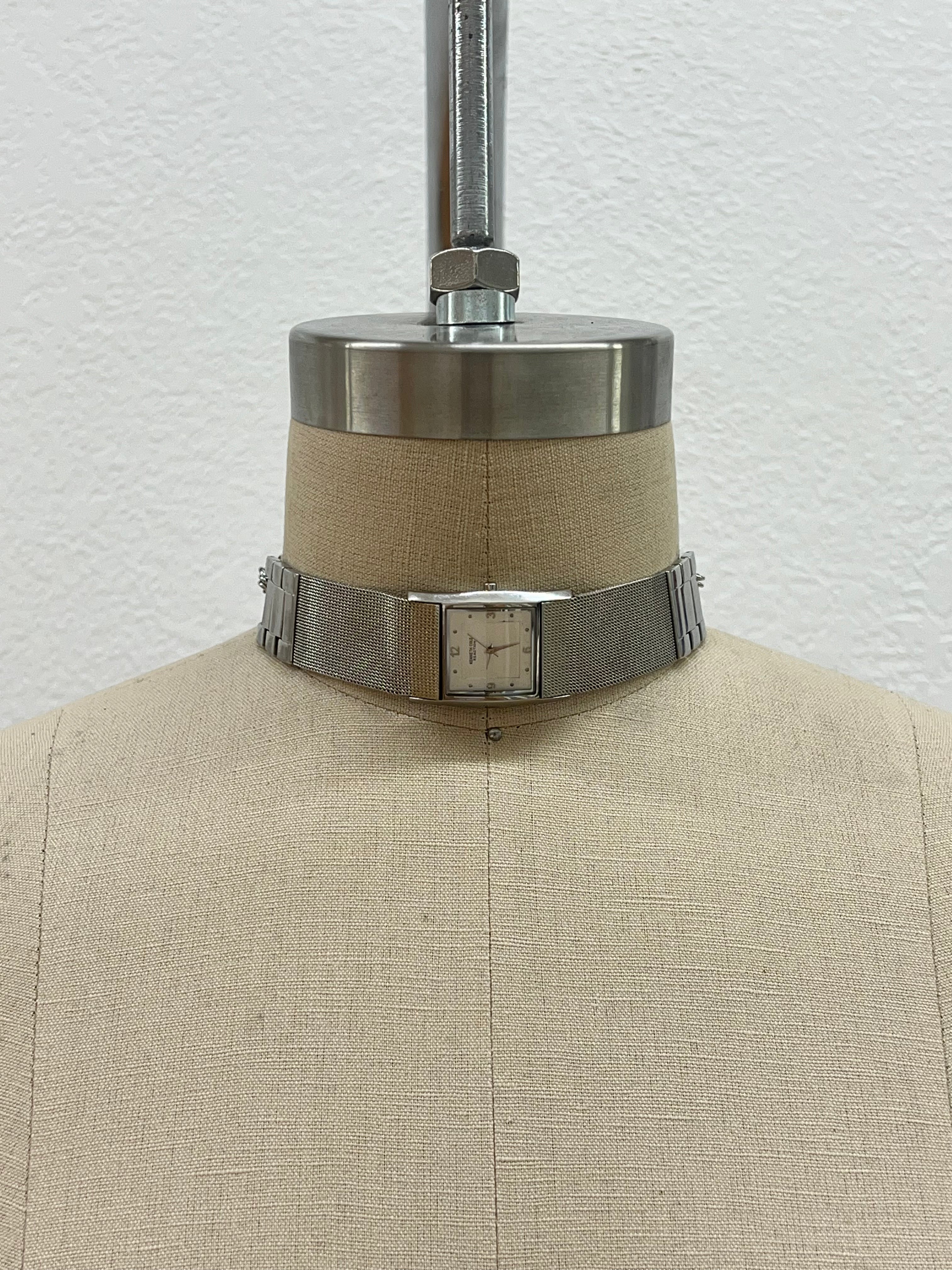 THICK SQUARE SILVER WATCH | REWORK NECKLACE