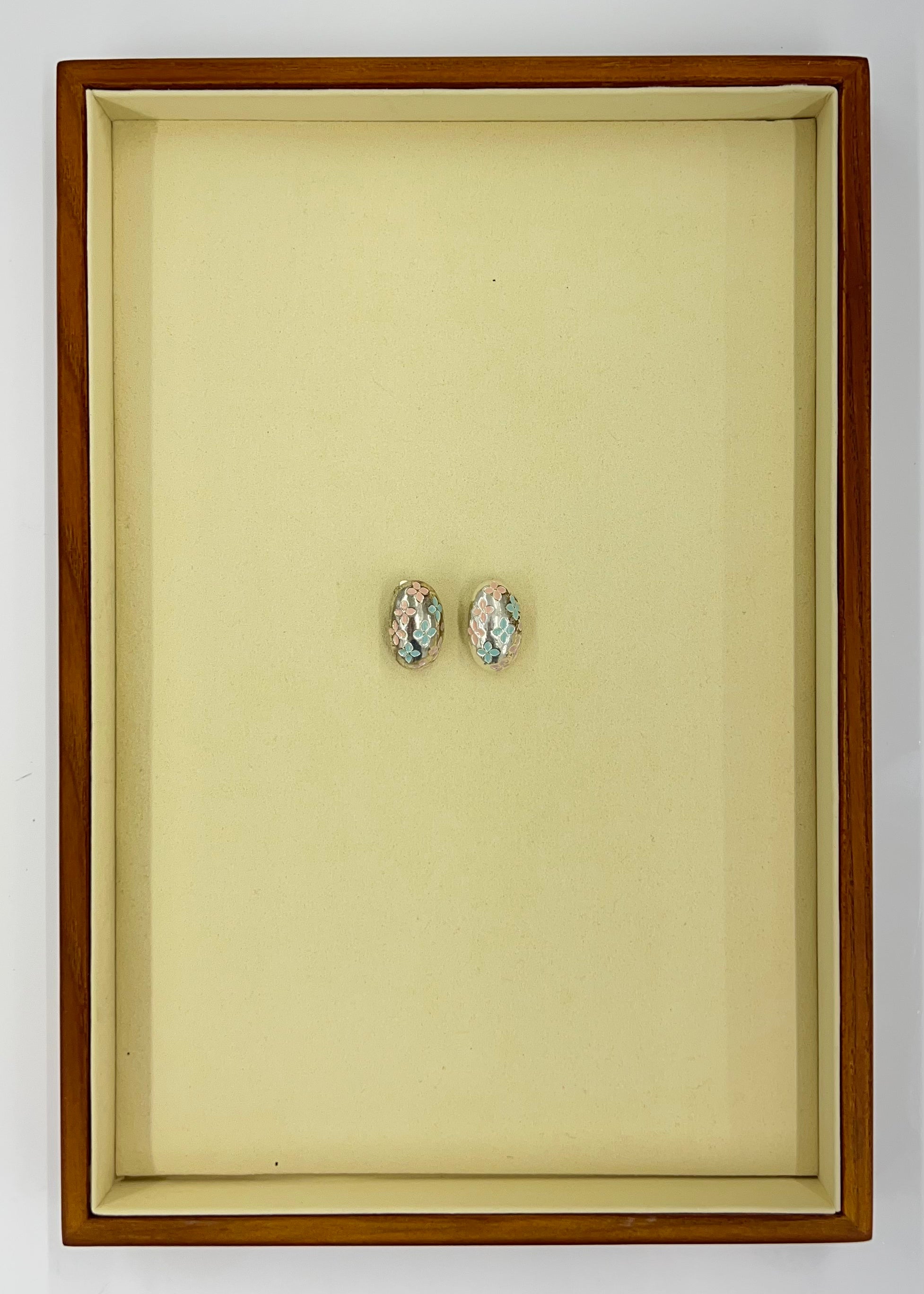 OVAL SILVER & FLORAL | EARRING