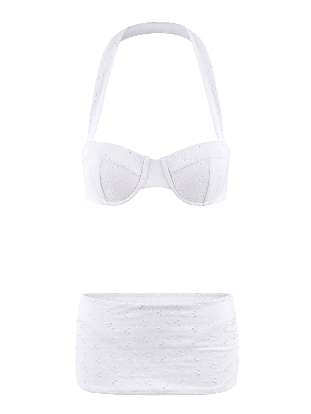 Priscilla Swim Skirt | Milk Eyelet