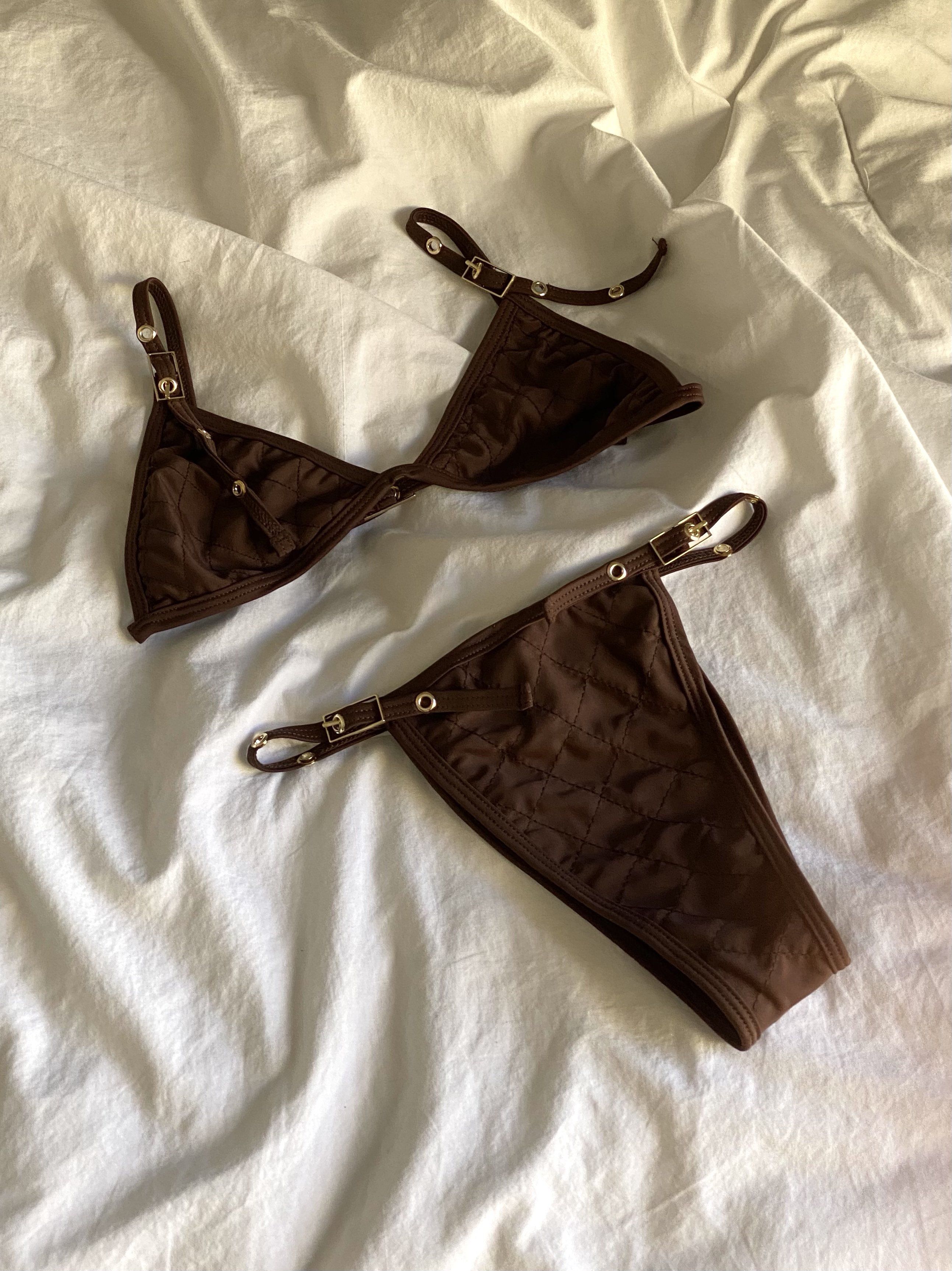 NAOMI BIKINI TOP | CHOCOLATE Bikini Top Heart Of Sun Swim