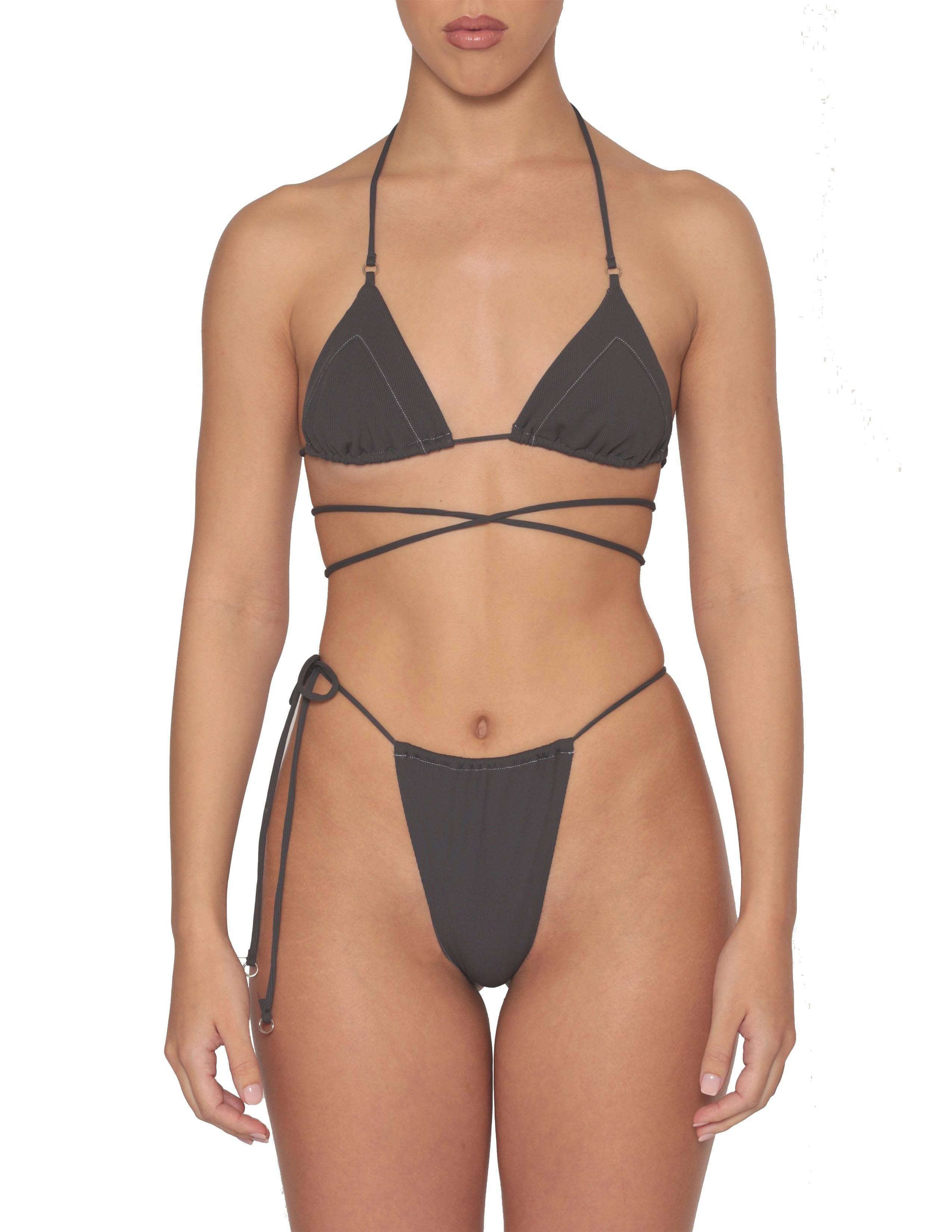 SWEPT AWAY RIBBED BIKINI BOTTOM | SLATE Bikini Bottom Heart Of Sun Swim