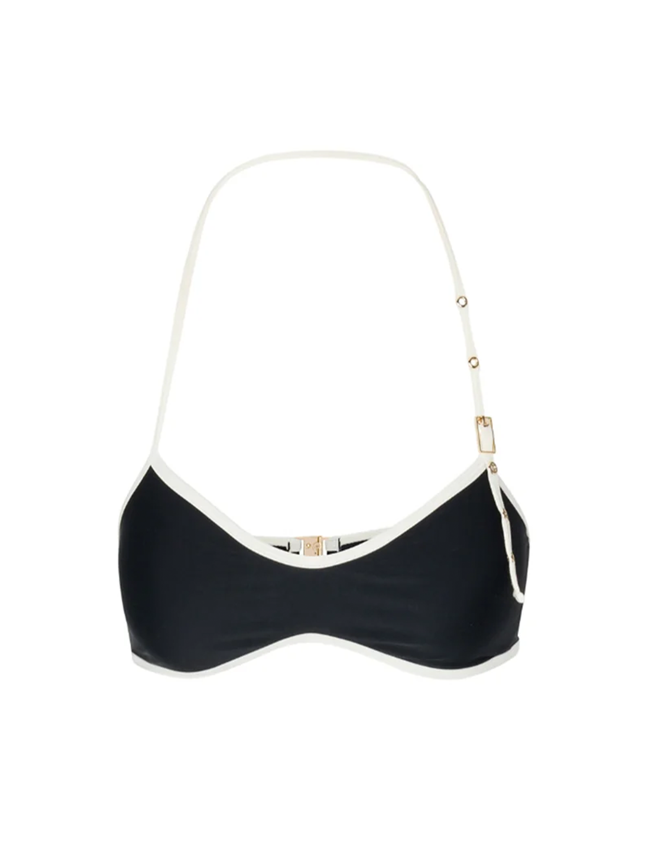 Bardot Buckle Bikini Top | Black