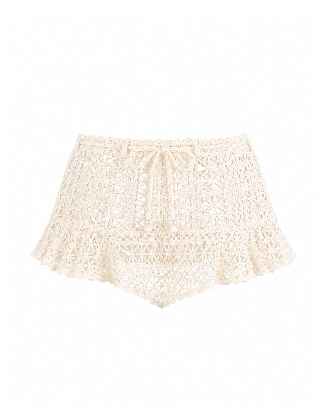 Chica Mini Skirt | Beige Crochet