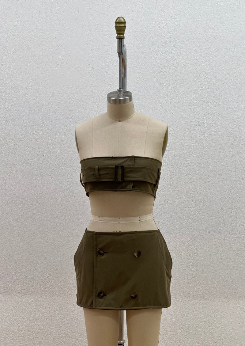 TRENCH 3 PIECE SET | OLIVE