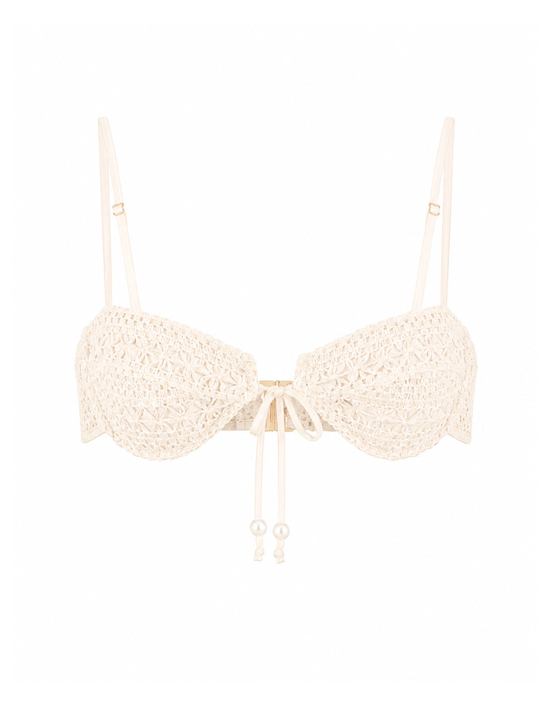 Dolce Vita Underwire Bikini Top | Beige Crochet