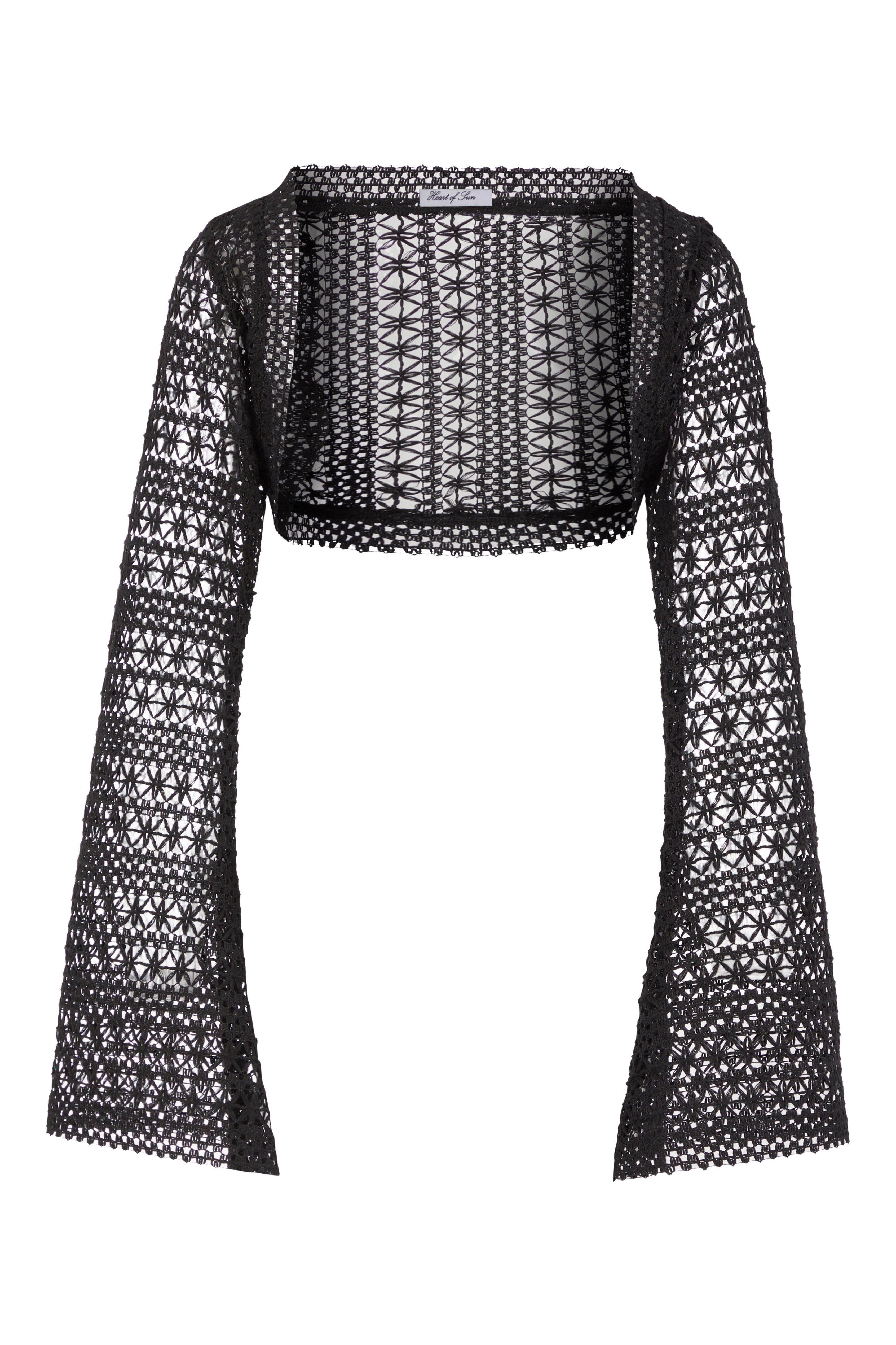 Chica Bell-Sleeved Bolero | Noir Crochet
