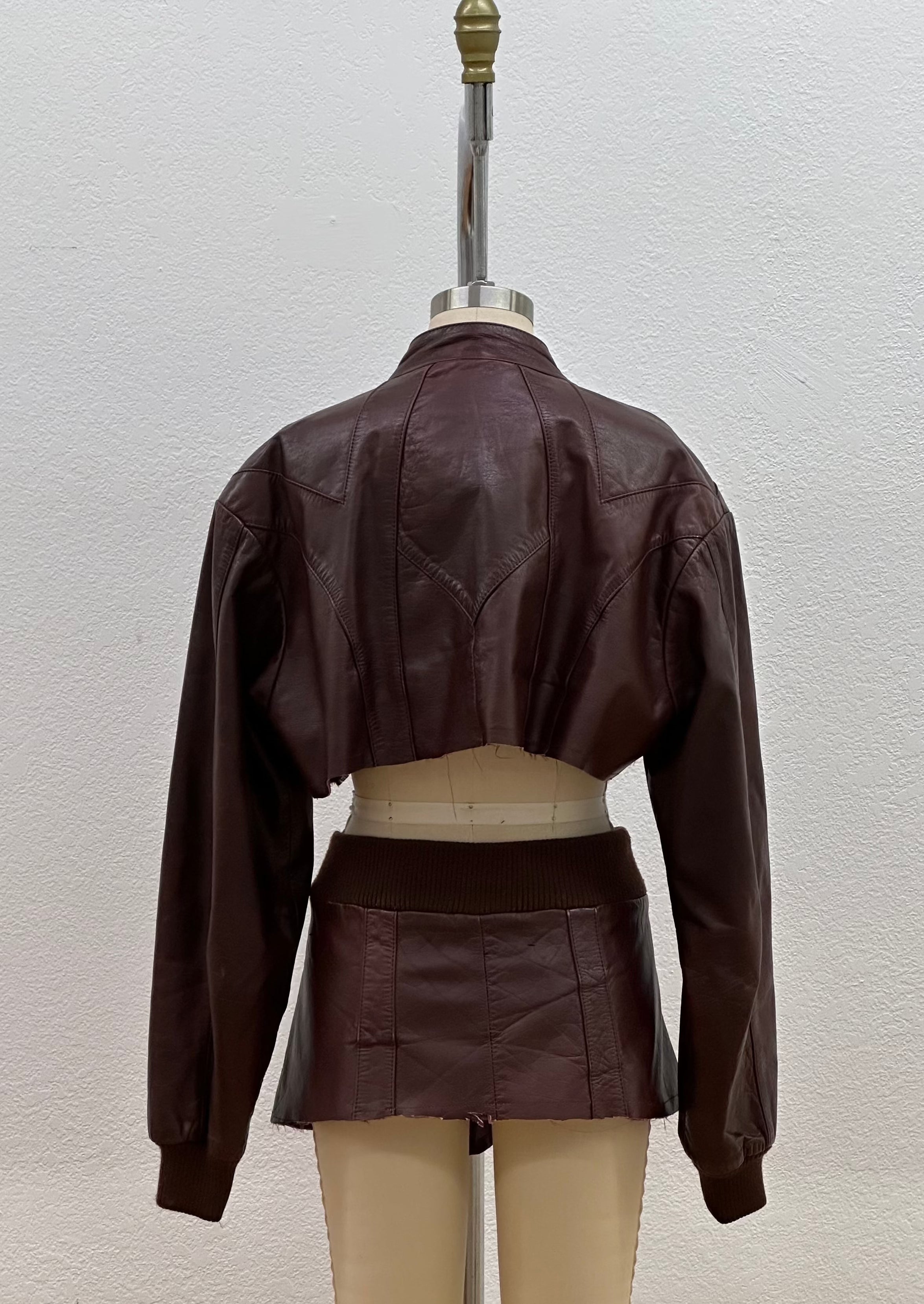 BOMBER LEATHER SET | BURGUNDY