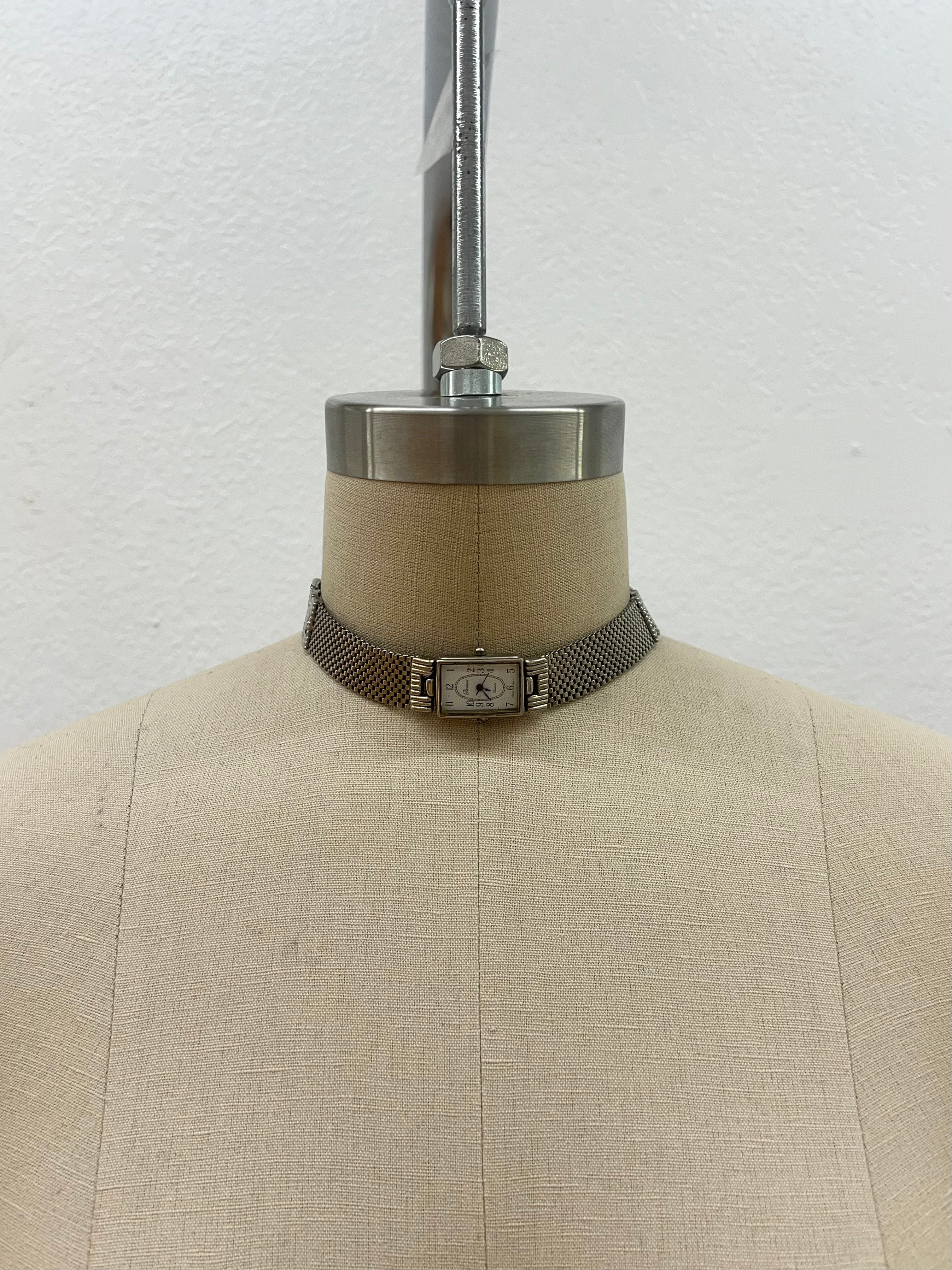 SILVER SQUARE LINK WATCH | REWORK NECKLACE