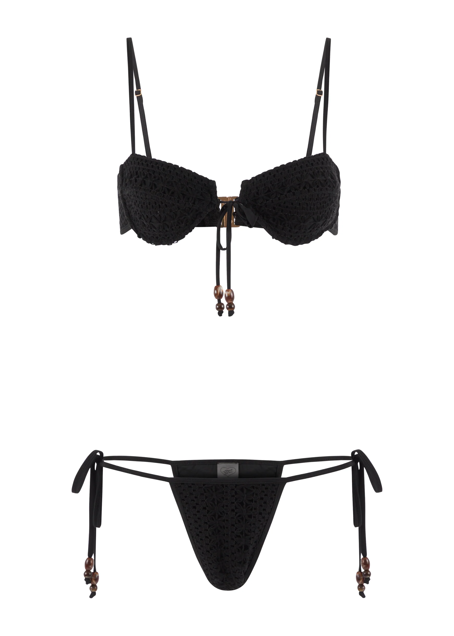 Dolce Vita Bikini Bottom | Noir Crochet