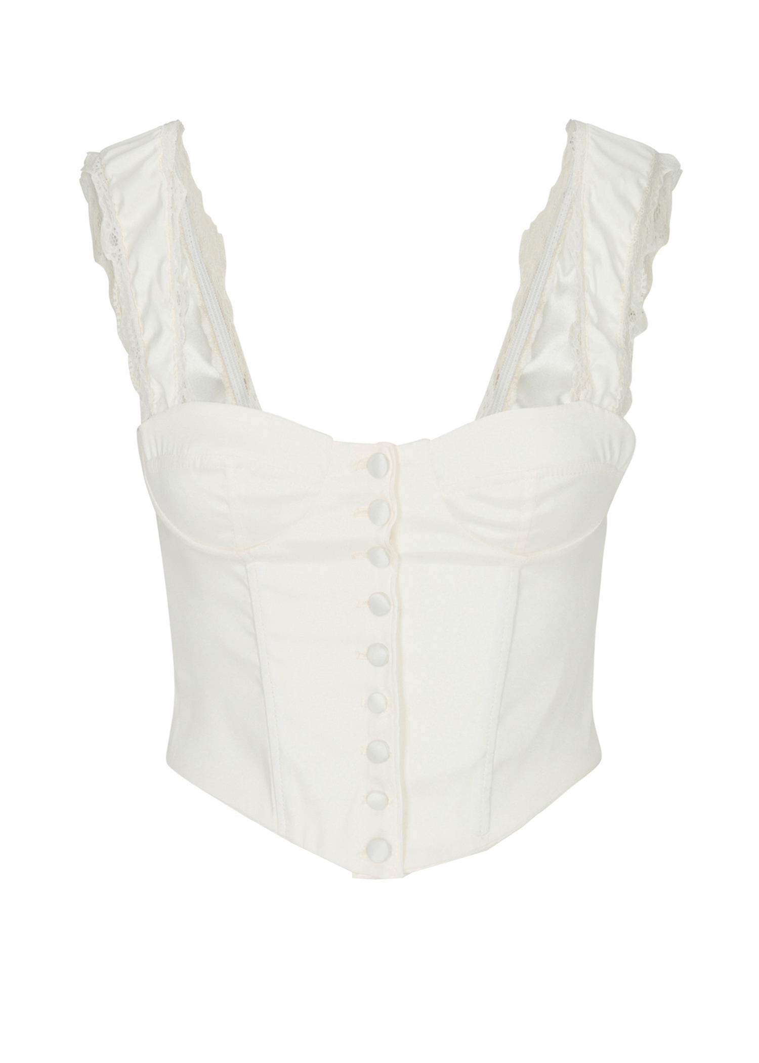 Ivory corset with delicate boning and a sweetheart neckline. 
