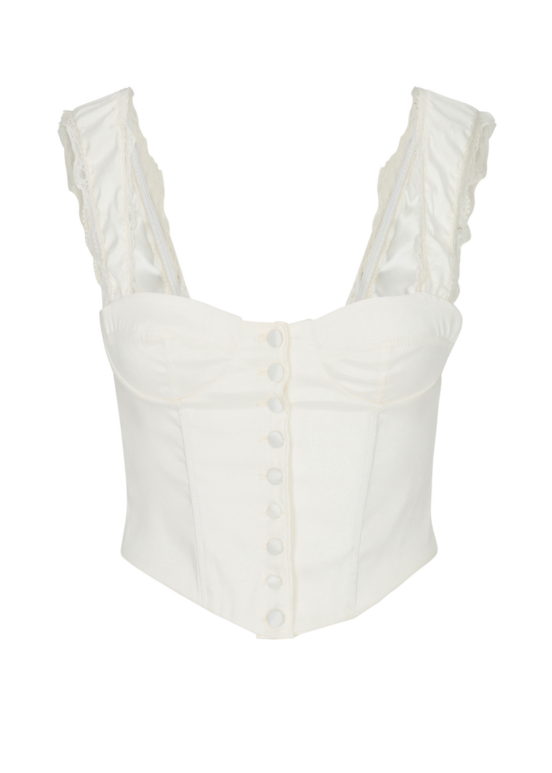 Ivory corset with delicate boning and a sweetheart neckline. 