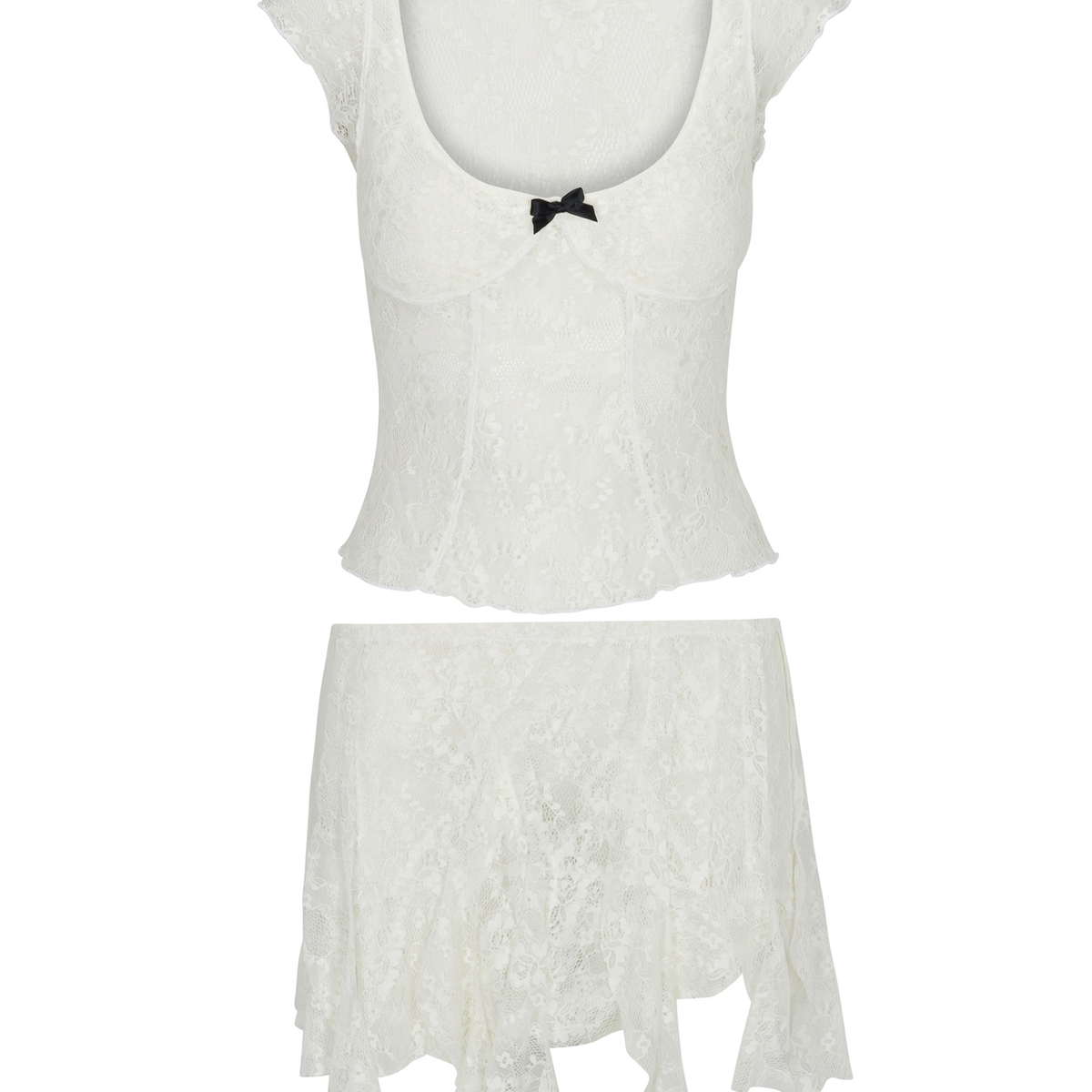 ワンピース Asymmetric lace wrap skirt ivory Asymmetric-Wrap-Skirt-207CSD?$
